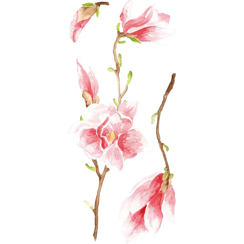 Adesivo decorativo per parete Magnolia 2 fogli 15x31 cm Koop Vandaag