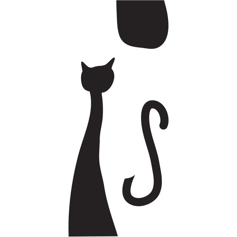 Adesivo da parete Gatti 2 fogli 15x31 cm Gereduceerde Prijs