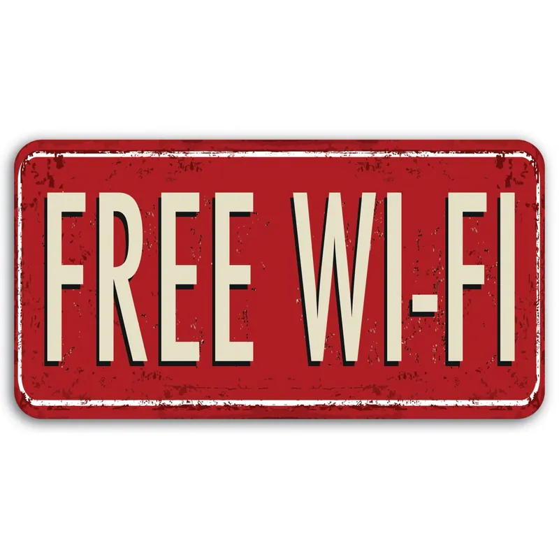 Bestseller Targhetta in forex Free Wi-fi stile urban 19x9,5 cm