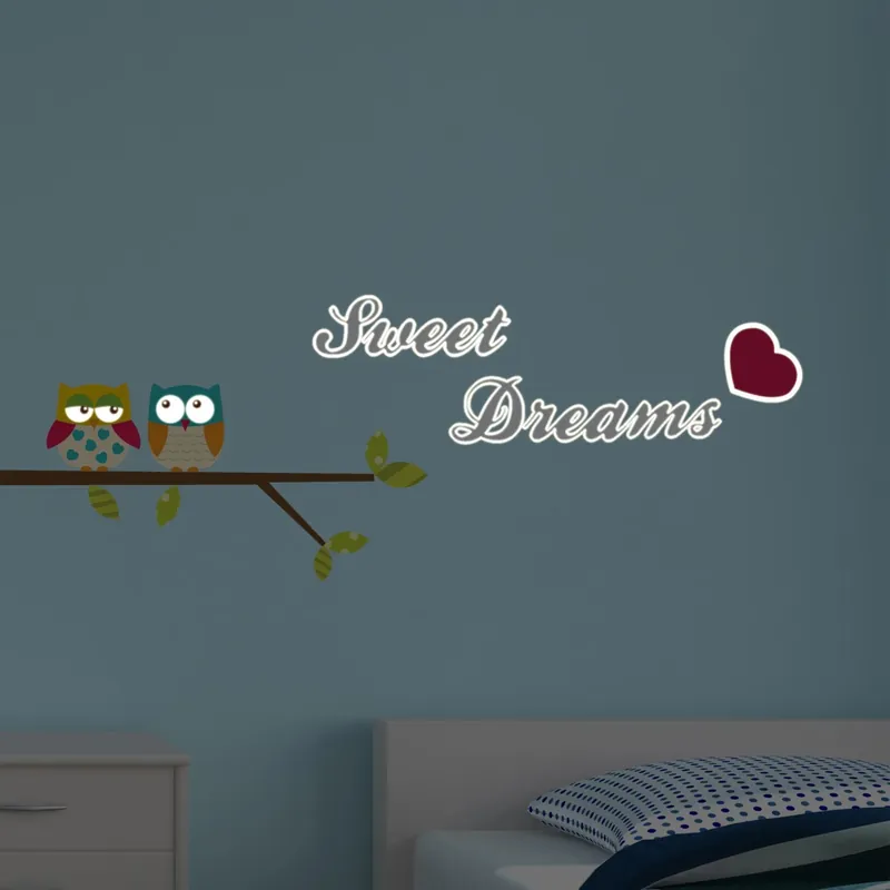 Lage Kosten Decorazioni adesive fosforescenti in gomma Sweet dreams