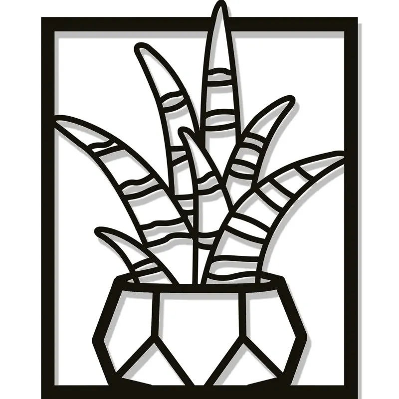 Sagoma in metallo pianta Cactus decorazione per parete 30x36 cm Nieuw