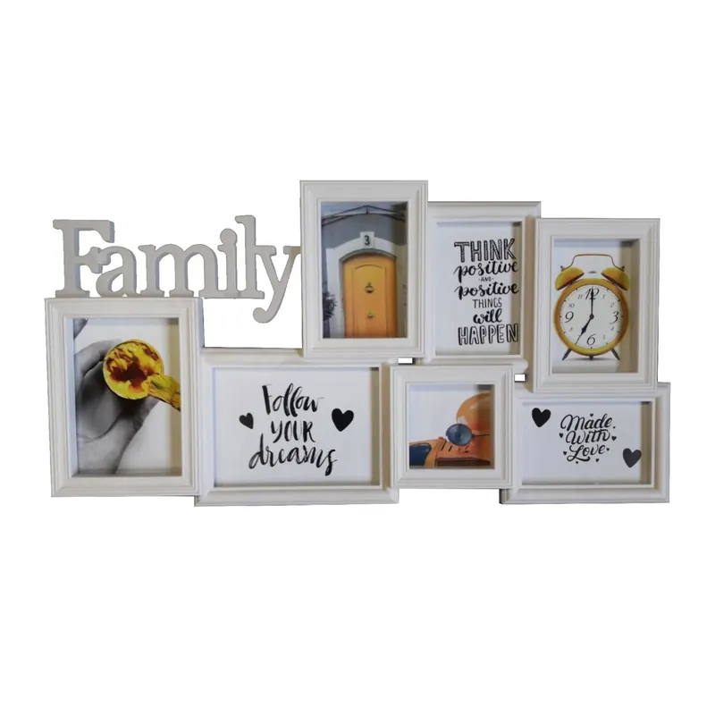 Cornice multifoto da parete Family shabby 7 posti Exclusieve Aanbieding