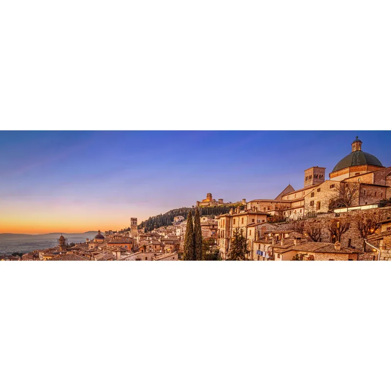Exclusieve Aanbieding Canvas stampato su tela vista di Assisi 40x120 cm