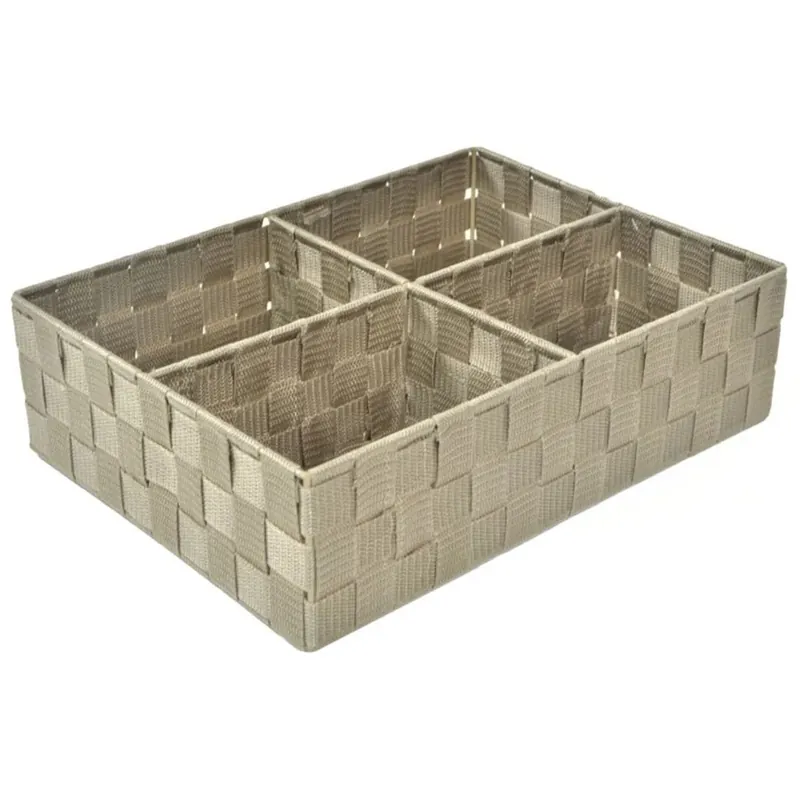 Contenitore in poliestere 37x27x10 cm tortora Seizoensaanbieding
