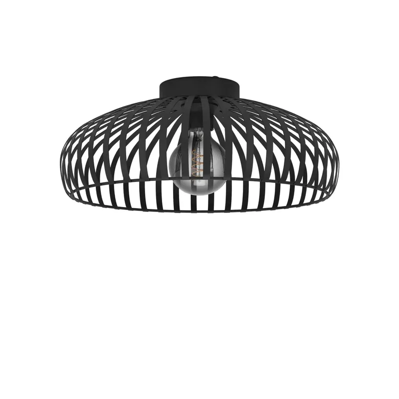 Goedkoop Plafoniera Eglo Mogano 3 Ø43xH18 cm acciaio nero