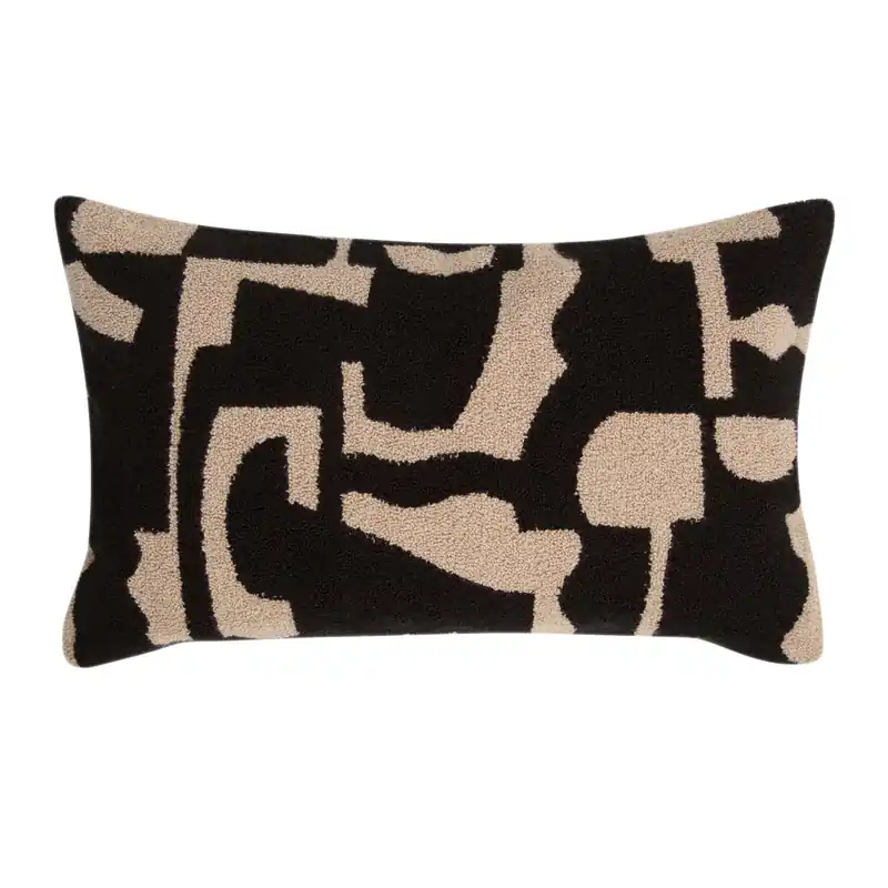 Cuscino sfoderabile Norik 30x50 cm nero e beige Betaalbaar