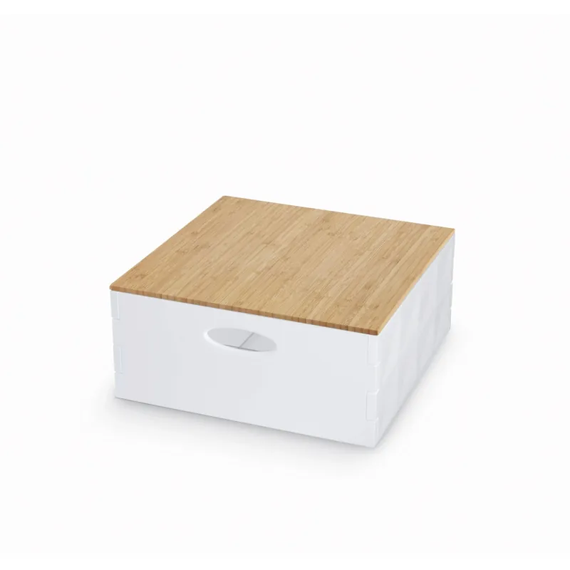 Seizoensaanbieding Contenitore in plastica con coperchio Crystal Box 14,5x31x31cm bianco