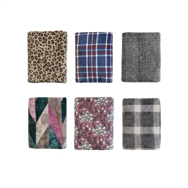 Plaid Nuvola stampato 120x160 cm colori assortiti Beperkte Voorraad
