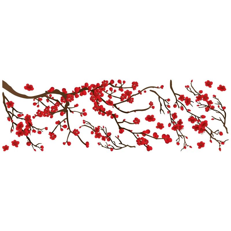 Adesivo decorativo per parete Red Ramage 100x35 cm Finale Uitverkoop