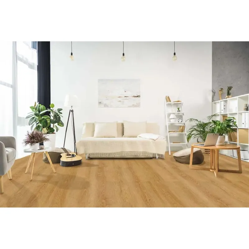 Pavimento SPC Platano marrone chiaro sp 4+1 mm 121,9x17,8 cm Weekendaanbieding