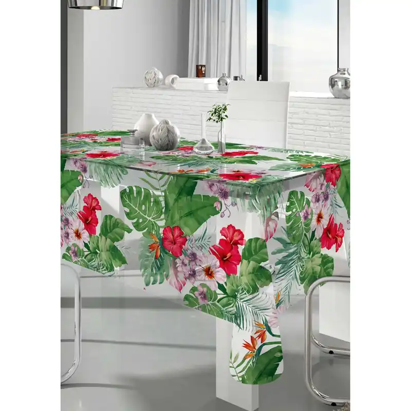 Tovagliato cristallo stampato Jungle 140 cm x 20 m al metro Populair