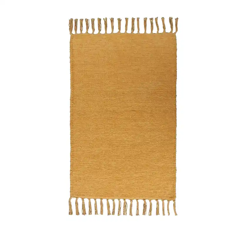 Tappeto in cotone effetto ciniglia 50x80 cm giallo Speciale Aanbieding