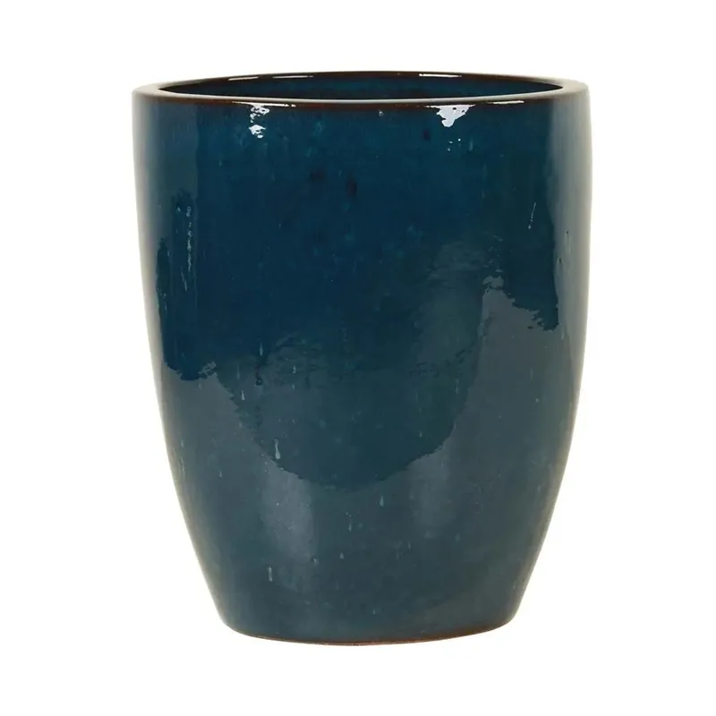 Vaso per piante alto da esterno in ceramica S 31x31x40 cm blu Express Levering