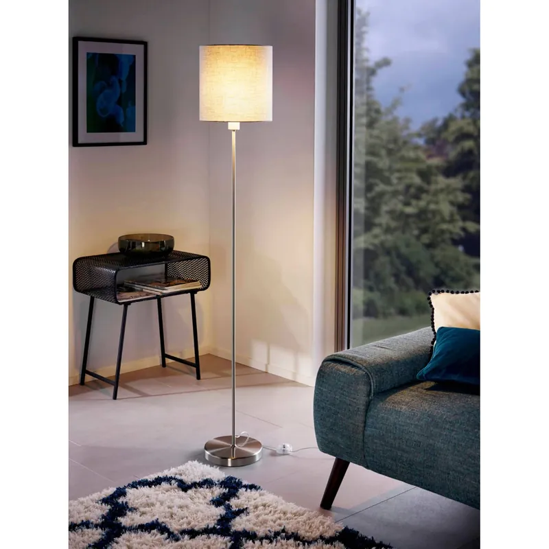Lampada a stelo Eglo Pasteri 1 luce Nichel Grigio opaco 60 W E27 Meest Verkocht
