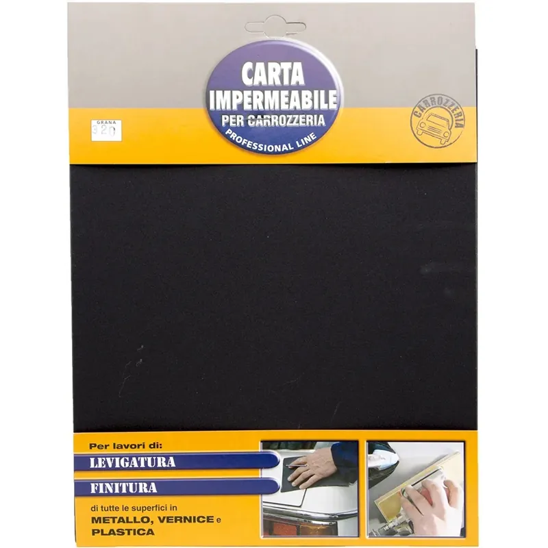 Foglio carta abrasiva impermeabile grana 320 Gecertificeerd