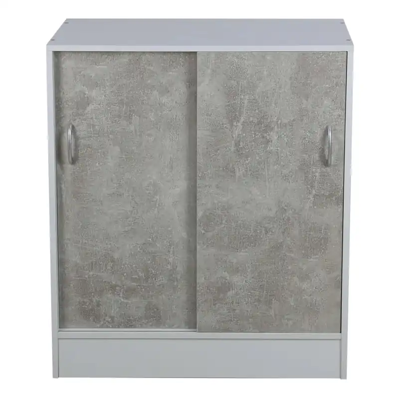 Nieuw Mobile con 2 ante e 2 ripiani in pannello truciolare 60x30xH71 cm bianco grigio