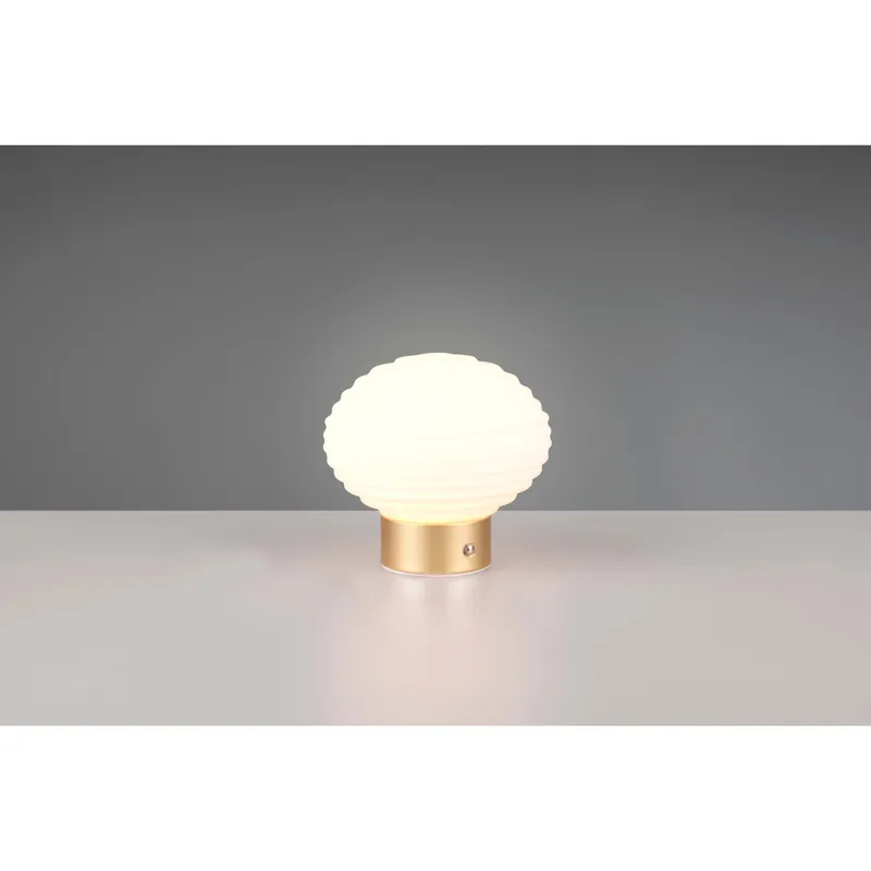 Premium Lampada tavolo Earl 100 lm 1,5W Bianco Caldo ottone e bianco H 14 cm