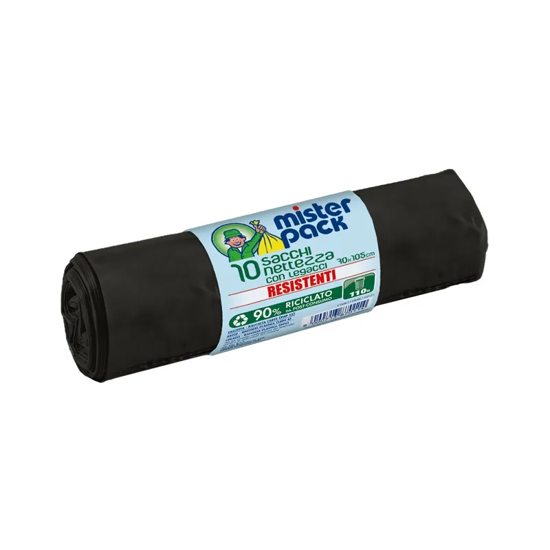 Finale Uitverkoop Sacchi spazzatura resistenti Misterpack 110 l nero 10 pz