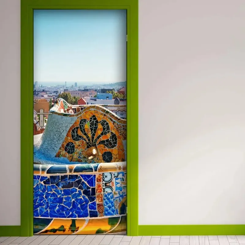 Decorazione Autoadesiva per porta Barcellona 210x83 cm Goedkoop