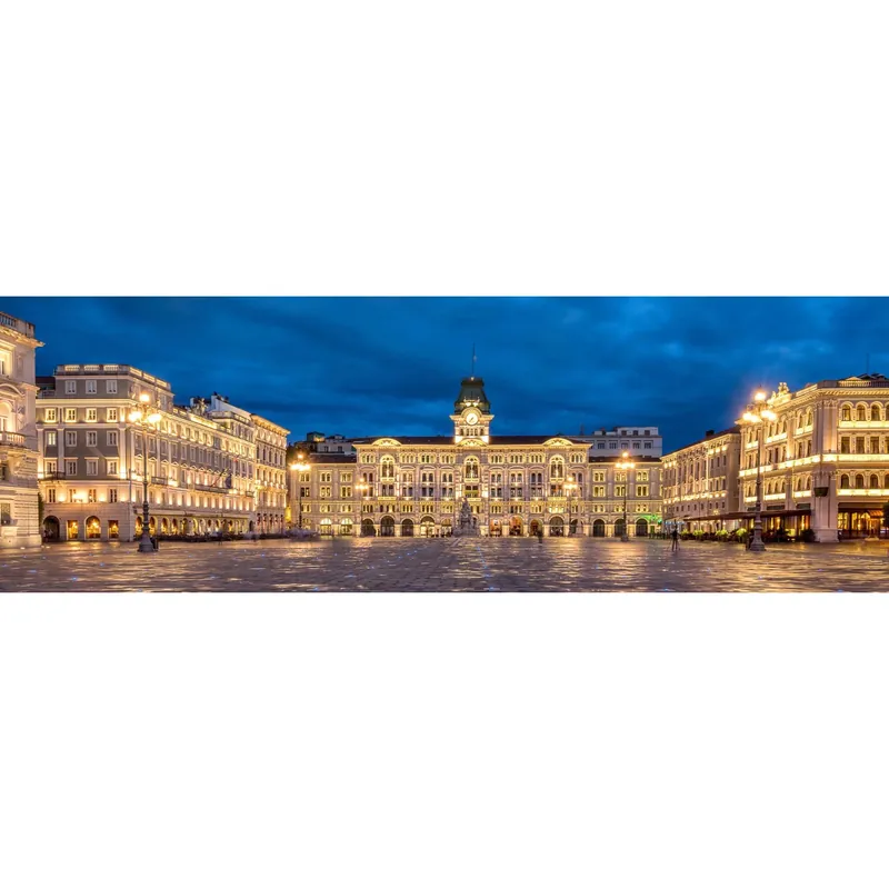 Snelle Levering Canvas stampato su tela Piazza Unità d`Italia di Trieste 40x120 cm