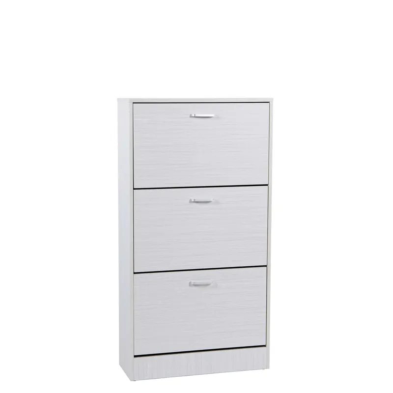 Scarpiera 3 ante doppia profondità max 9 paia 63x24x120 cm effetto legno chiaro Bestel Nu