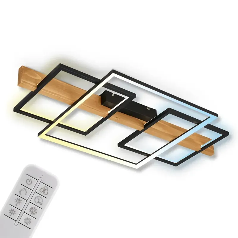Plafoniera LED Cadre 4400 lm CCT 75x40 cm nero Goedkoop