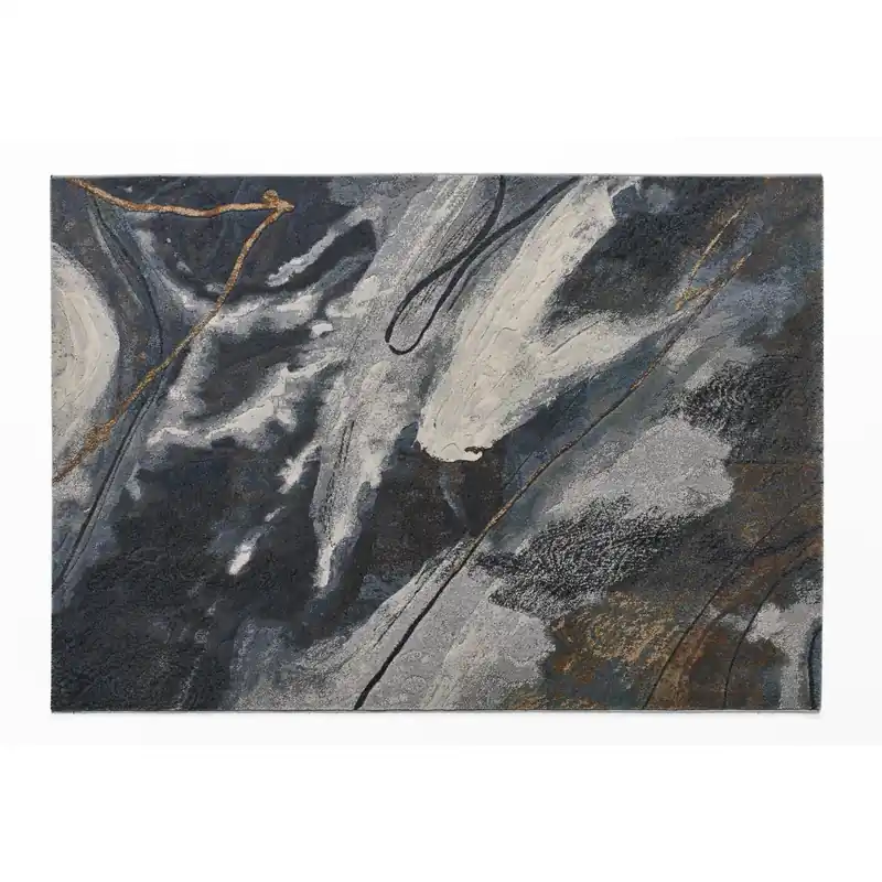 Tappeto Lido astratto toni del blu 133 x 195 cm Korting