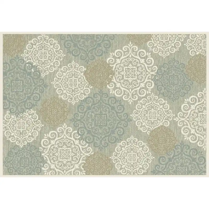 Nieuw Tappeto arredo Alassio 65x110 cm beige bianco azzurro