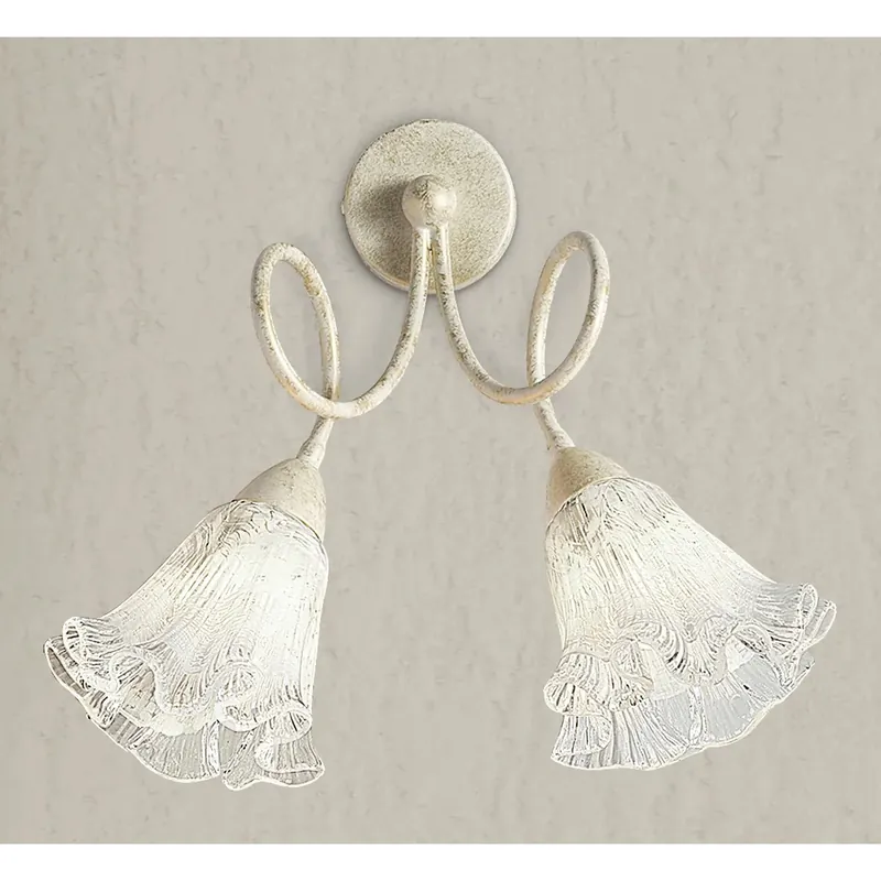 Exclusieve Aanbieding Applique LED da parete Silea bianco avorio 2xE14 da 6W 32x40x19 cm