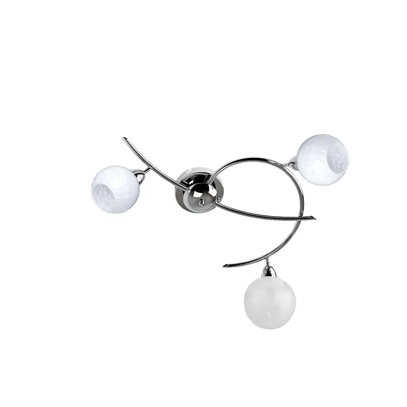 Plafoniera Bolle 3 luci 15x73x72 cm bianco-cromo Flitsaanbieding