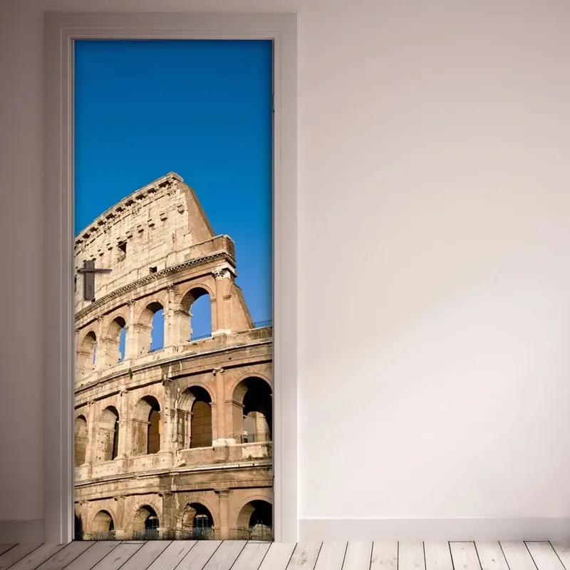 Korting Decorazione Autoadesiva per porta Rome Colosseo 210x83 cm
