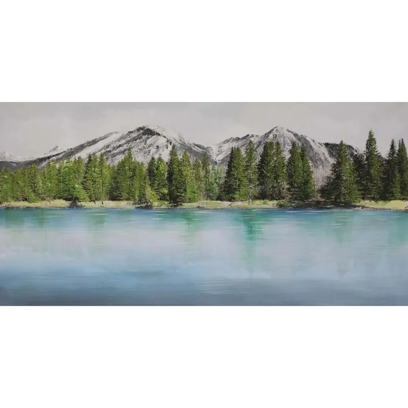 Dipinto su tela soggetto Lago Montagna misura 60X120 cm Dagaanbieding