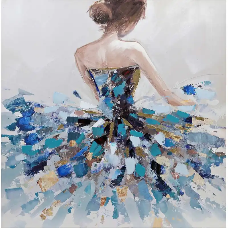 Dipinto ballerina 80 x 80 cm Nieuw