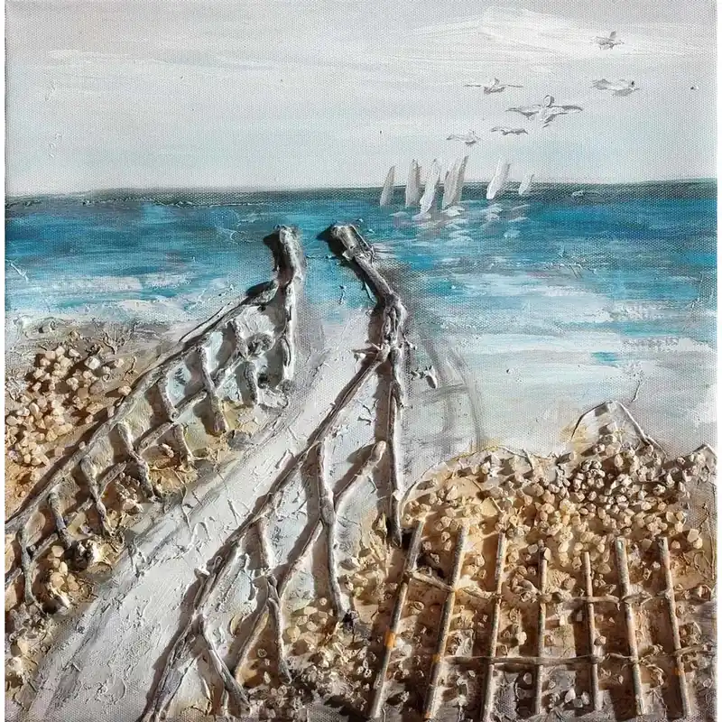 Koop Online Dipinto su tela soggetto Pontile misura 30X30 cm