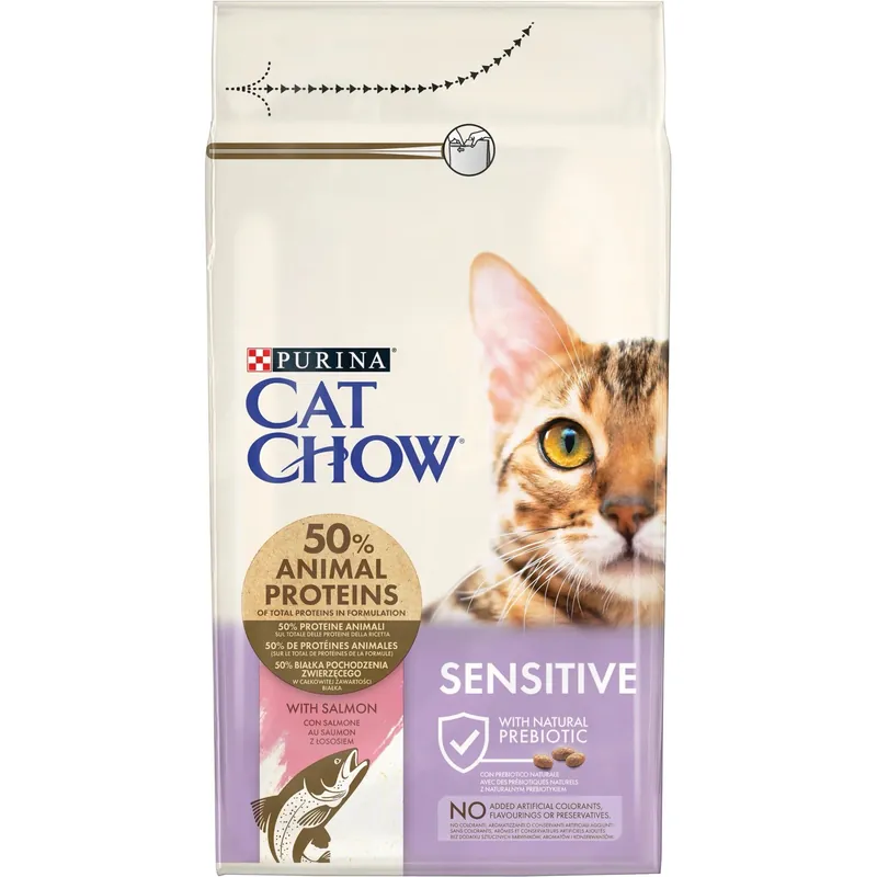 Bestseller Crocchette ricche di Salmone Purina Cat Chow Sensitive