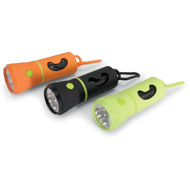 Dispenser di sacchetti igienici con torcia a led integrata Tijdelijk Beschikbaar