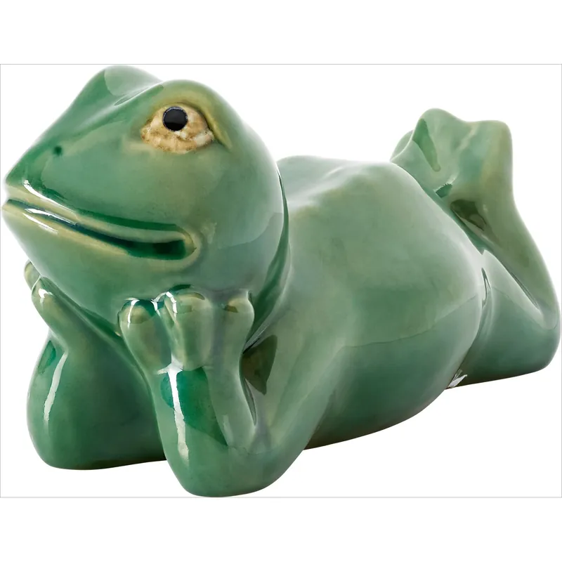 Figura decorativa rana sdraiata 11 cm Exclusieve Aanbieding