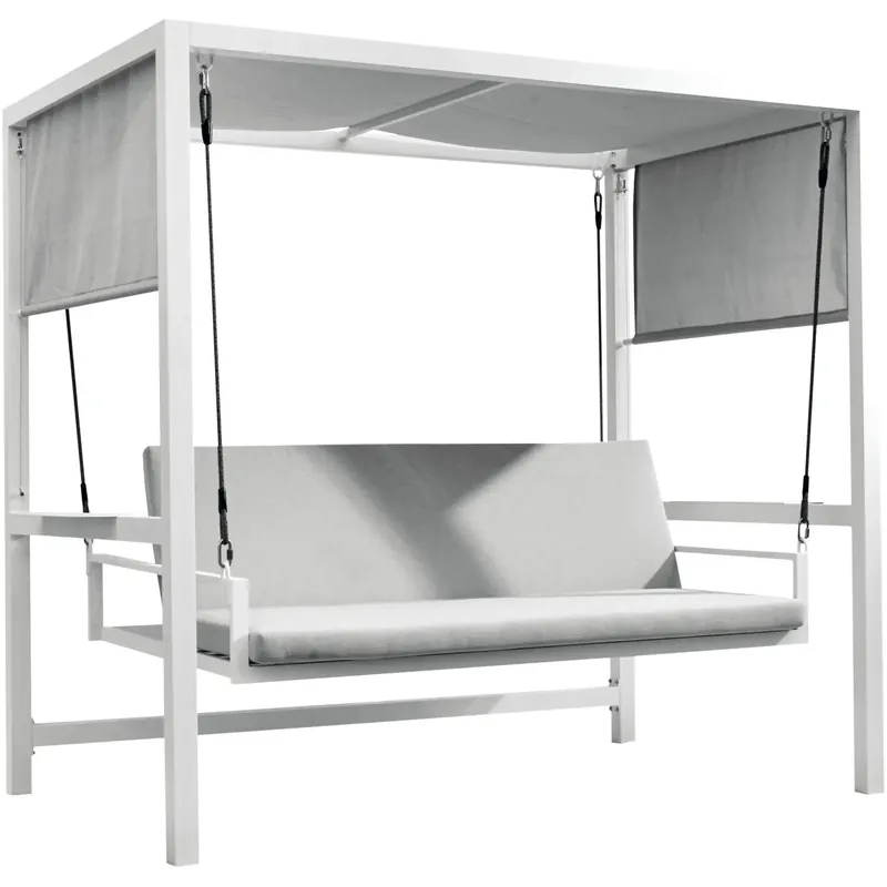 Goedkoop Dondolo da giardino grigio chiaro 3 posti