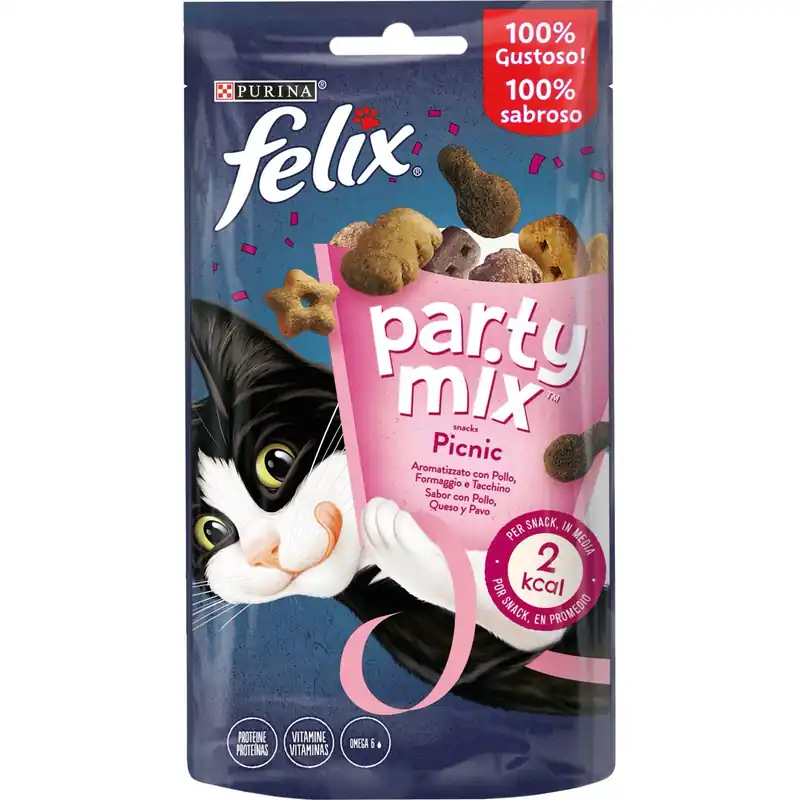 Cibo secco per gatti Felix Snack Picnic Mix Pollo, Formaggio e Tacchino Seizoensaanbieding