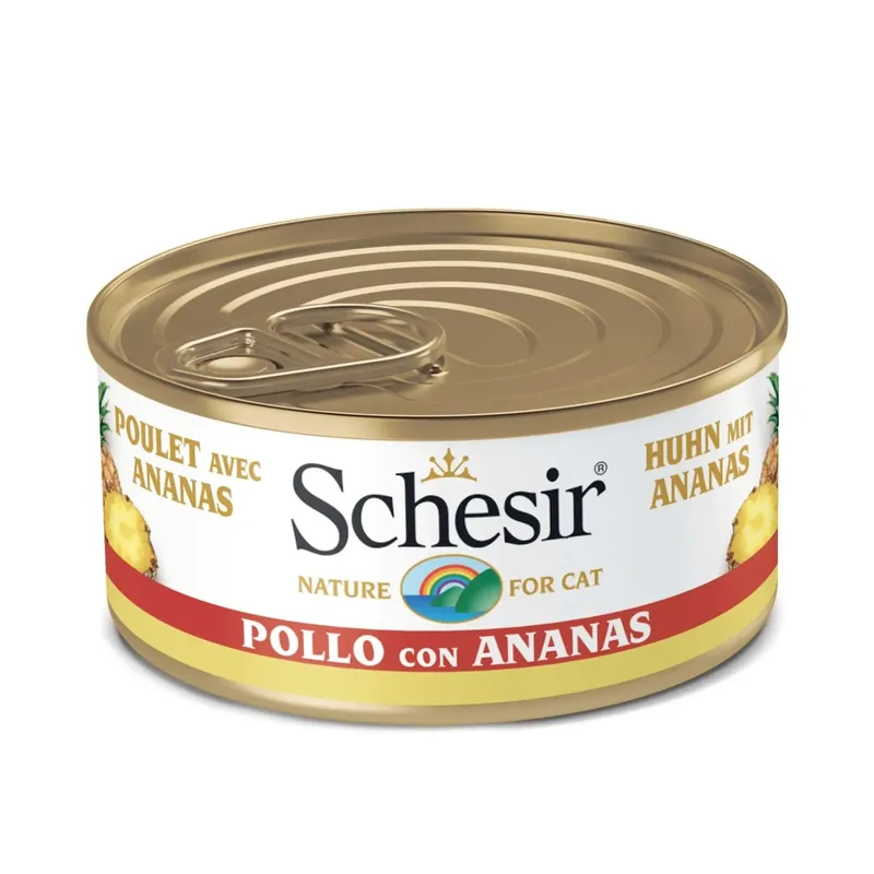 Cibo umido per gatto Schesir Pollo con Ananas lattina 80 g Direct Verzonden