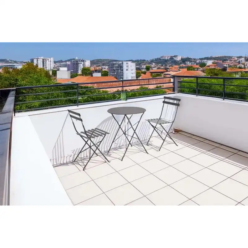Merkproduct Tavolino e sedie da giardino Bistrot Austin in acciaio antracite 2 posti