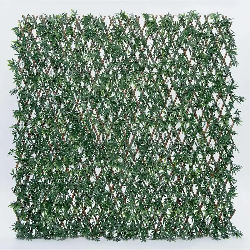 Siepe artificiale acero con traliccio estensibile H 1 m x L 2 m verde Goedkoop