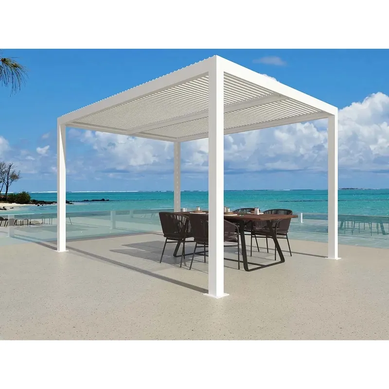 Pergola bioclimatica in alluminio Atena100 295x295xH250 cm bianco Bestel Nu