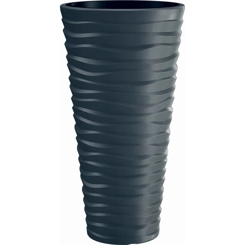Vaso per piante Sand alto in plastica 62x35x35 cm antracite Tijdelijk Beschikbaar