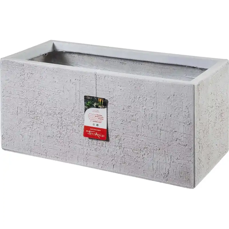Fioriera da esterno Magnolia Rustic White in fibra d`argilla bianco 60x30x30 cm Uitverkoop