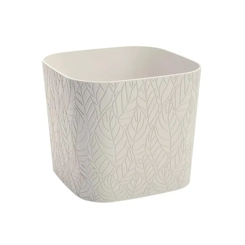 Vaso Leaf in plastica riciclata bianco pietra 29x29 cm Meest Verkocht