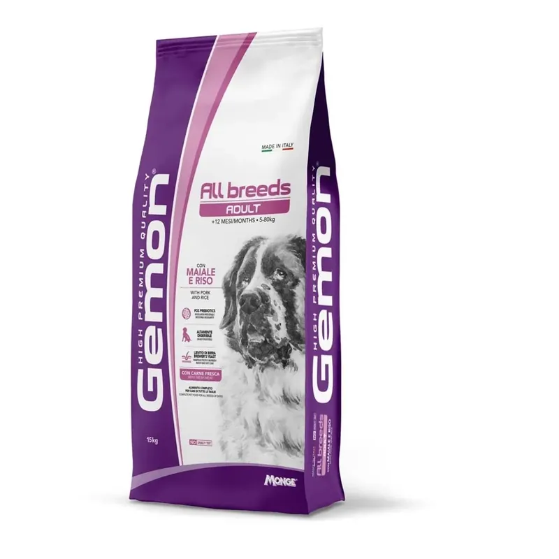 Cibo secco per cani con Maiale Gemon per Cani Adult All Breeds Exclusieve Aanbieding