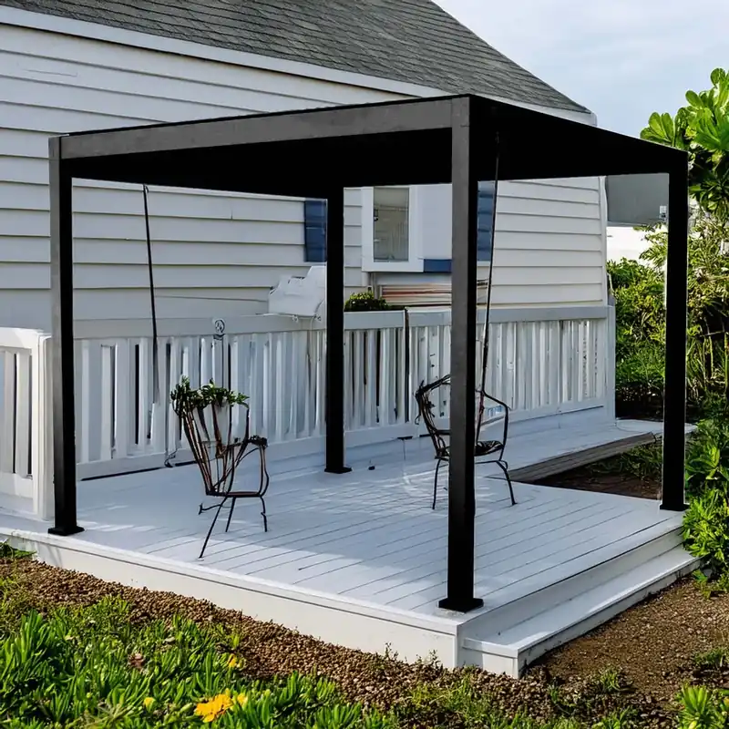 Pergola bioclimatica in alluminio Topeka 300x300 cm antracite Beperkt Aanbod