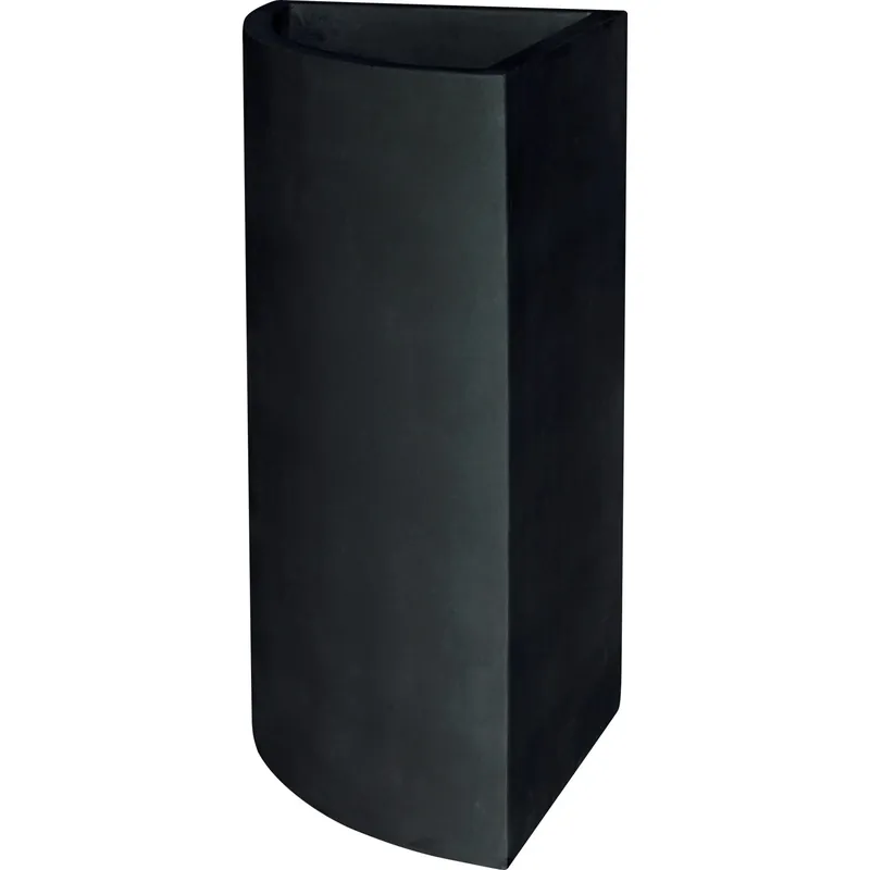 Vaso da esterno angolare 46x46x90 cm nero Uitverkoop