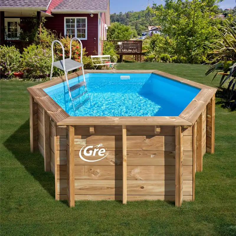 Piscina in legno fuori terra Lili Ø 280x107 cm rotonda Betaalbaar